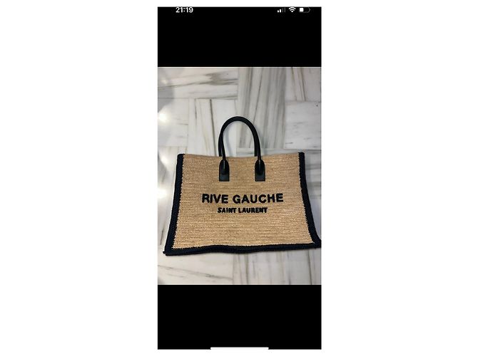 Cabas Rive Gauche Borsa Tote Saint Laurent Rive Gauche Paglia - vista 2
