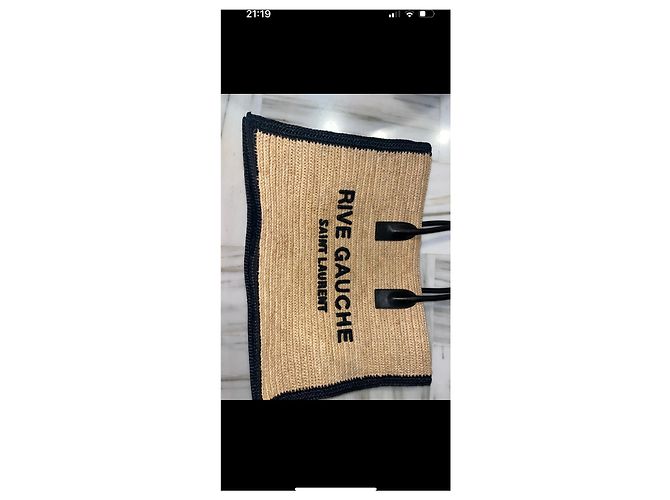 Cabas Rive Gauche Borsa Tote Saint Laurent Rive Gauche Paglia - vista 4