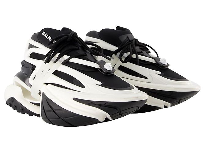 Sneakers Unicorno - Balmain - Pelle - Nero/ Bianco - vista 4