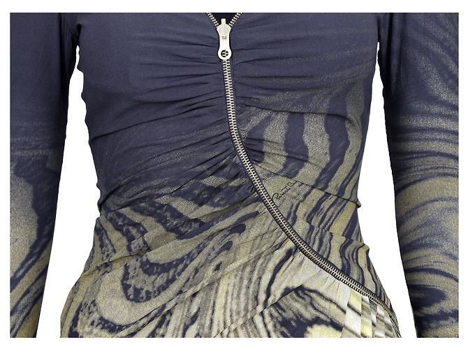 Roberto Cavalli Tierdruckkleid mit Frontreißverschluss - 2000er Mehrfarben - Ansicht 5