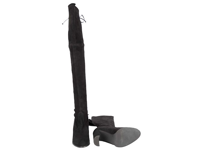 Botas de ante sobre la rodilla Stuart Weitzman - '10s Negro - vista 5