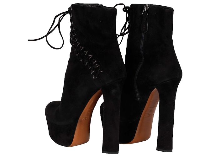 Alaïa Stivaletti in suede nero con lacci - Anni '20 - vista 3