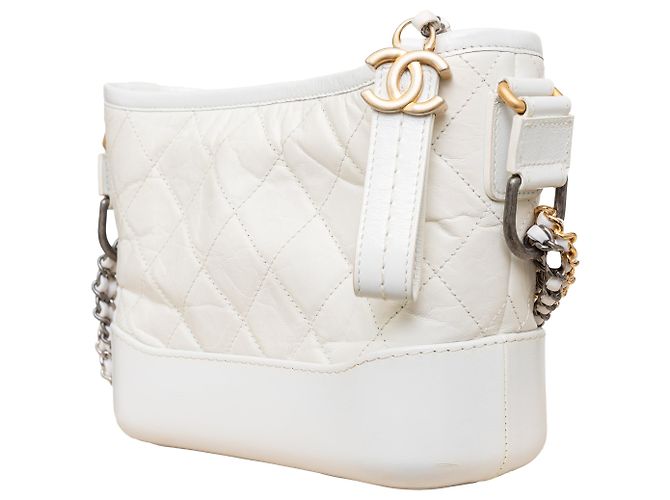 Borsa hobo Gabrielle in pelle trapuntata di Chanel - anni '10 Bianco - vista 2