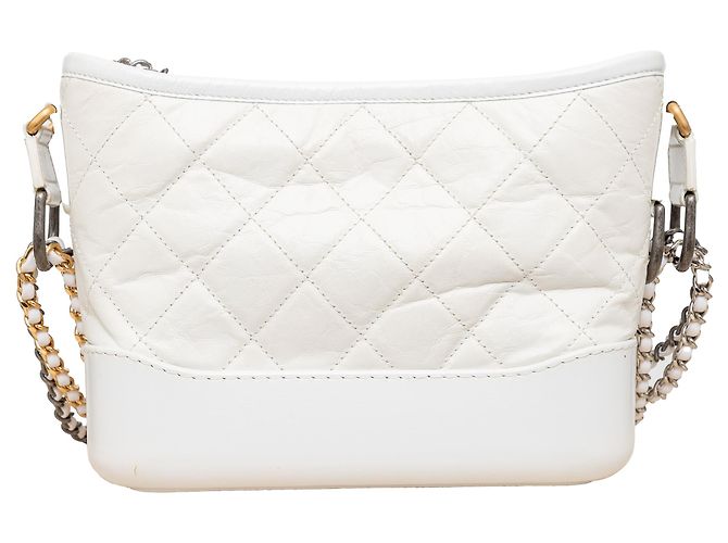 Borsa hobo Gabrielle in pelle trapuntata di Chanel - anni '10 Bianco - vista 3