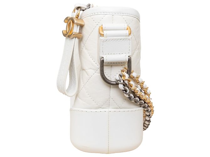 Borsa hobo Gabrielle in pelle trapuntata di Chanel - anni '10 Bianco - vista 4