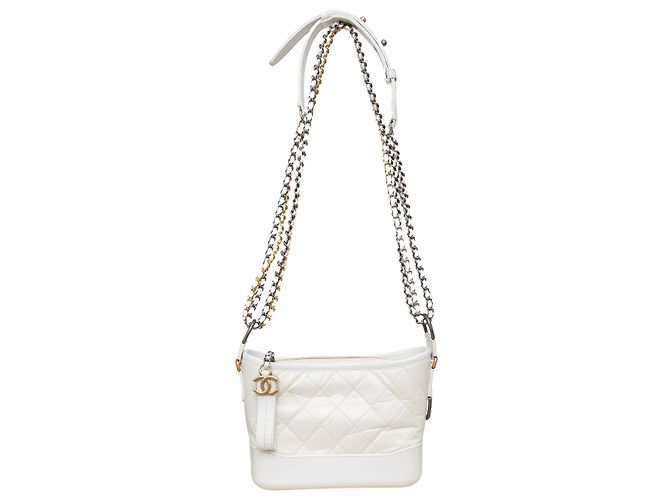Borsa hobo Gabrielle in pelle trapuntata di Chanel - anni '10 Bianco - vista 5