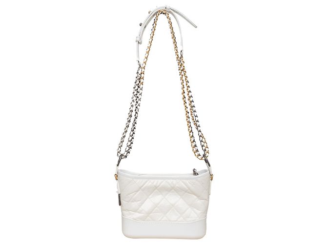 Borsa hobo Gabrielle in pelle trapuntata di Chanel - anni '10 Bianco - vista 6