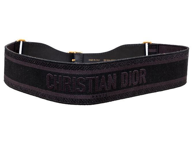 Breiter Canvas-Gürtel von Christian Dior - 20er Jahre Schwarz - Ansicht 2