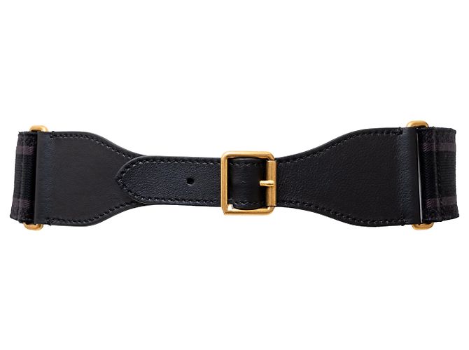 Breiter Canvas-Gürtel von Christian Dior - 20er Jahre Schwarz - Ansicht 5