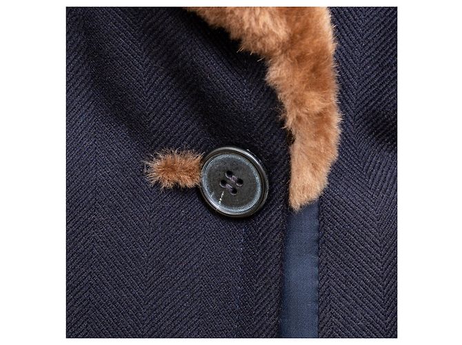 Hermès Double Breasted Overcoat with Fur - '90s Black - view 4