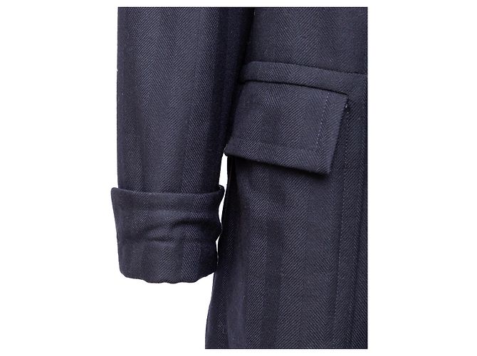 Hermès Double Breasted Overcoat with Fur - '90s Black - view 6