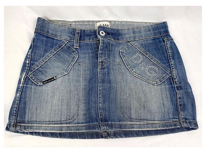Minigonna in cotone blu D&G - vista 2