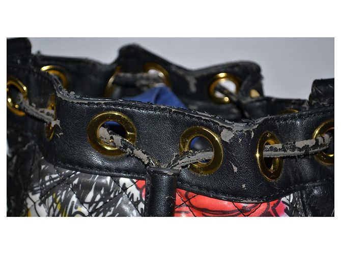 Borsa a secchiello Moschino in pelle fantasia Multicolore - vista 3