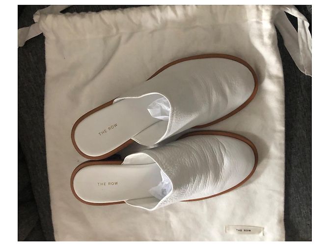 Mules Teatime The Row in pelle bianca 37 Bianco - vista 2