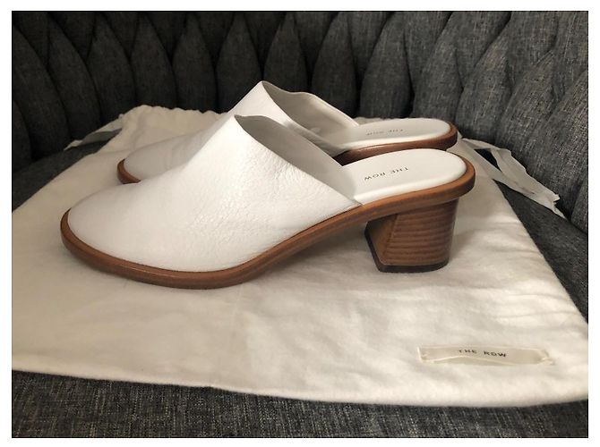 Mules Teatime The Row in pelle bianca 37 Bianco - vista 3