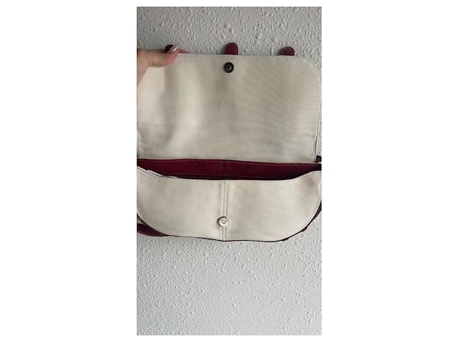 Borsa Loewe Rossa ed Eggshell in pelliccia e nylon Rosso Bianco sporco - vista 6