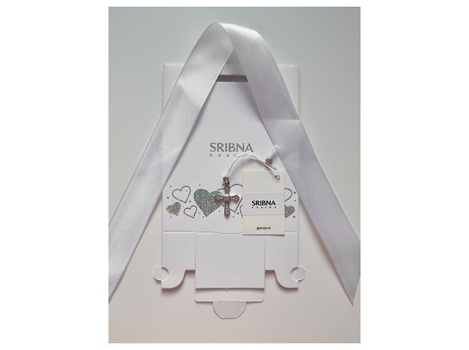 Autre Marque Pendente croce in argento 925 con zircone cubico - vista 2