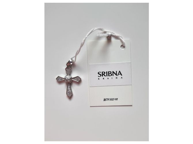 Autre Marque Pendente croce in argento 925 con zircone cubico - vista 3