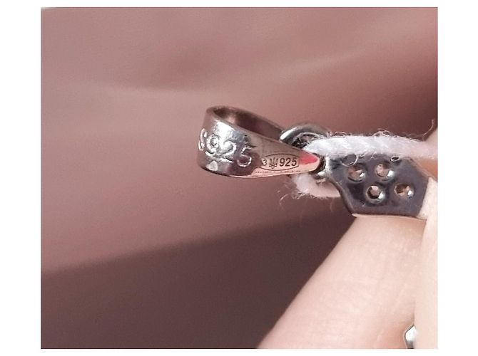 Autre Marque Pendente croce in argento 925 con zircone cubico - vista 5