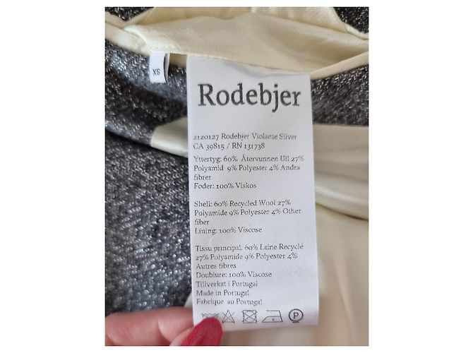 Autre Marque Rodebjer Violante silver/metallic wool-blend blazer Silvery Grey - view 10