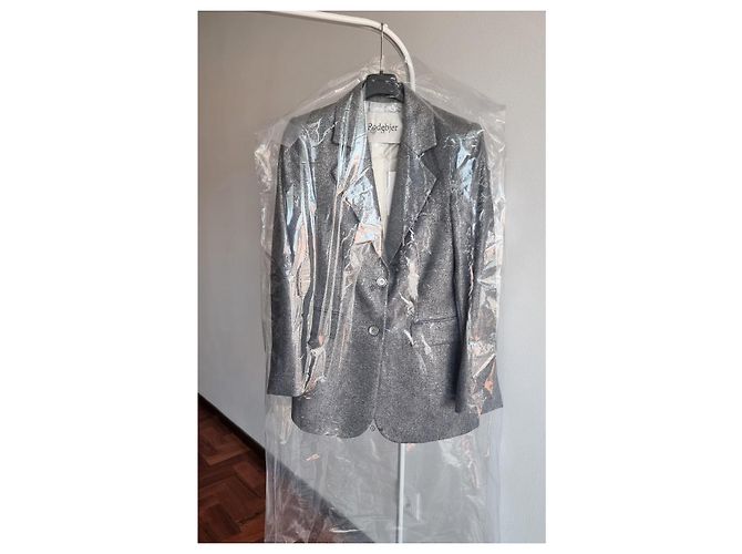 Autre Marque Rodebjer Violante silver/metallic wool-blend blazer Silvery Grey - view 2