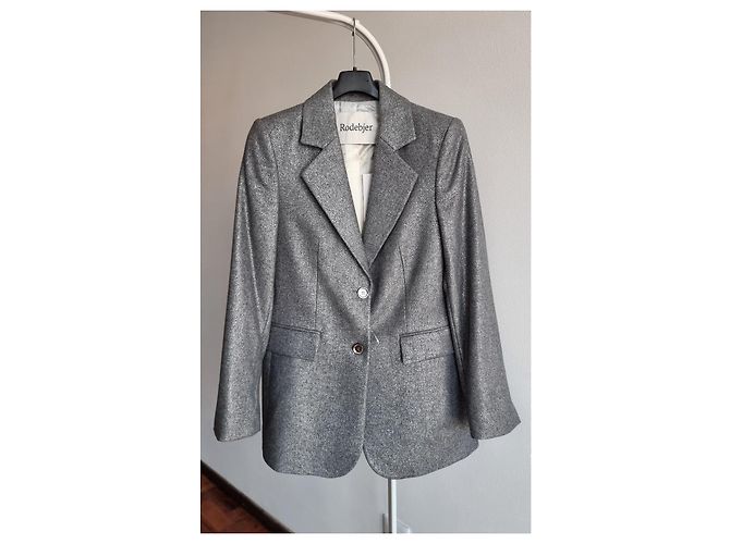 Autre Marque Rodebjer Violante silver/metallic wool-blend blazer Silvery Grey - view 3