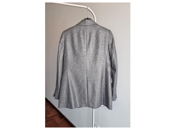 Autre Marque Rodebjer Violante silver/metallic wool-blend blazer Silvery Grey - view 4