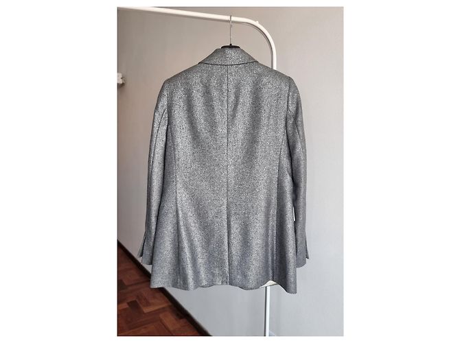 Autre Marque Rodebjer Violante silver/metallic wool-blend blazer Silvery Grey - view 5