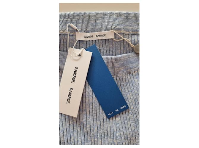 Samsoe & Samsoe Falda midi de viscosa y algodón azul claro Samsoe Samsoe - vista 7