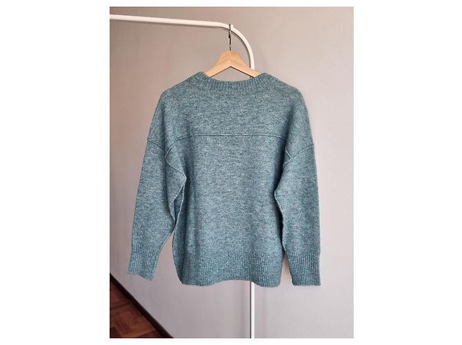 Day Birger & Mikkelsen Türkisfarbener Wollmischpullover von DAY Birger et Mikkelsen Hellblau - Ansicht 3