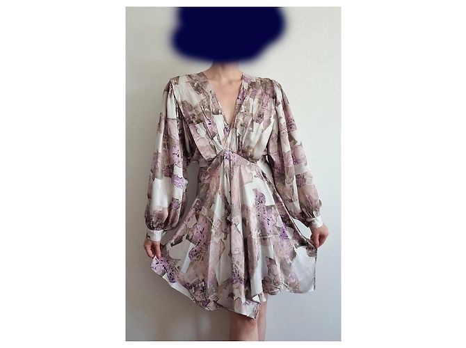 Vestido mini de viscosa impresa Iro Nirveli con mangas largas Multicolor - vista 4