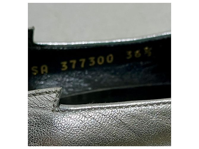 Saint Laurent Charlotte 55 Pump Tacchi Kitten Argento - vista 3