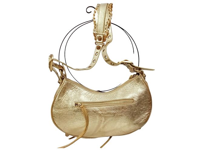 City Borsa a spalla Balenciaga Cagole in Pelle d'agnello Dorata D'oro - vista 2