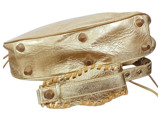 City Borsa a spalla Balenciaga Cagole in Pelle d'agnello Dorata D'oro - vista 4
