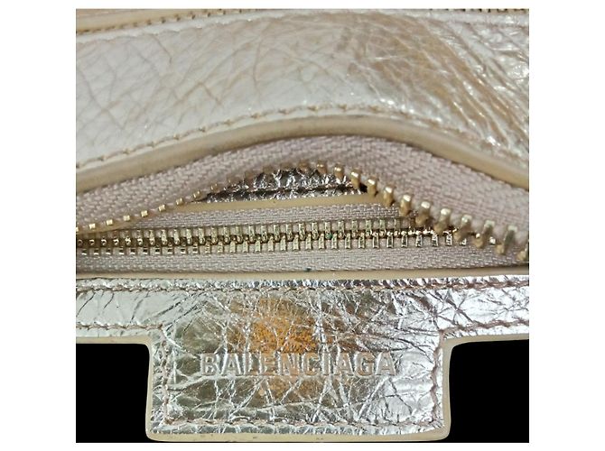 City Borsa a spalla Balenciaga Cagole in Pelle d'agnello Dorata D'oro - vista 5
