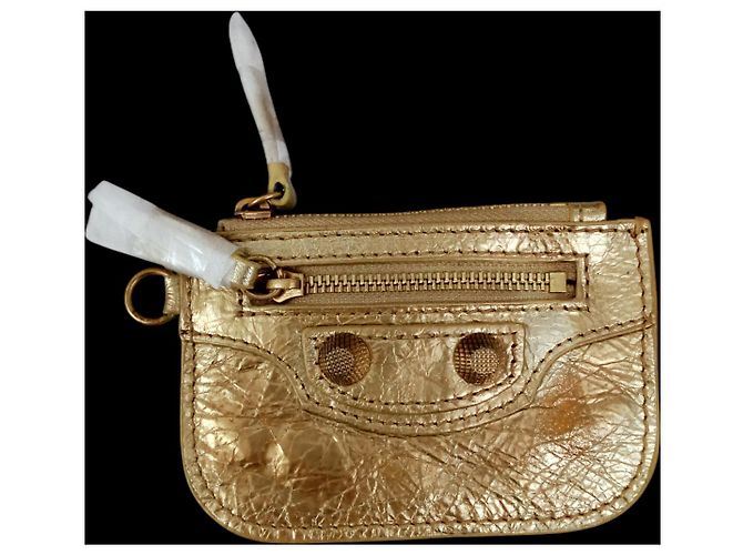 City Borsa a spalla Balenciaga Cagole in Pelle d'agnello Dorata D'oro - vista 8