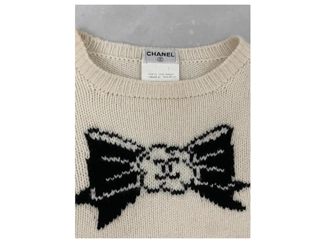 Chanel Kaschmir Pullover Schwarz und Beige Größe 38 - Ansicht 2