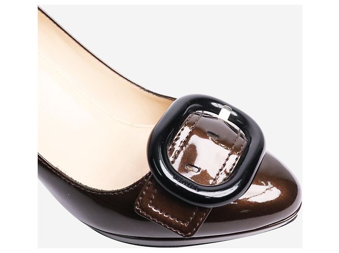 Prada Braune Lackpumps mit Schnalle - Größe EU 37.5 (UK 4.5) - Ansicht 4