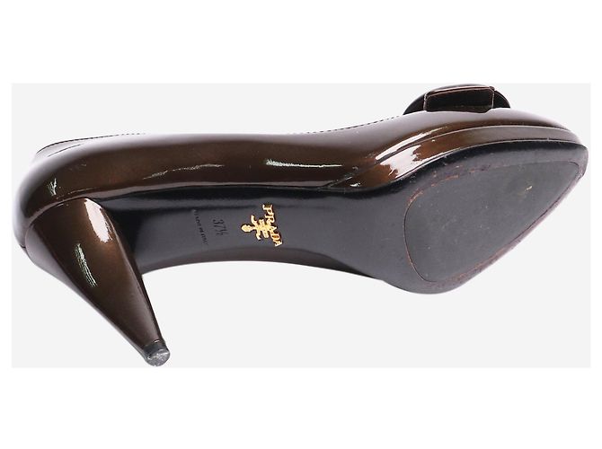 Prada Braune Lackpumps mit Schnalle - Größe EU 37.5 (UK 4.5) - Ansicht 5