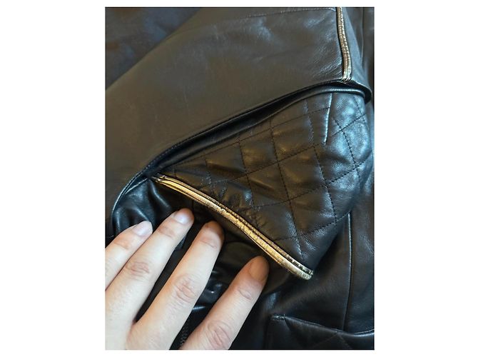 Chaqueta de piel de cordero Chanel Negro - vista 10