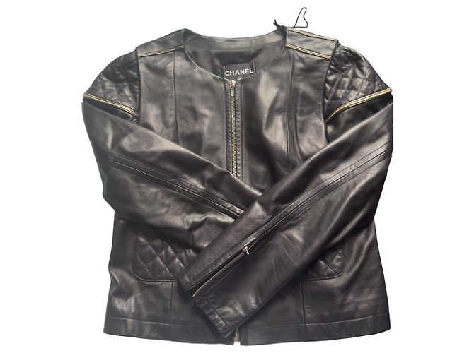 Chaqueta de piel de cordero Chanel Negro - vista 3