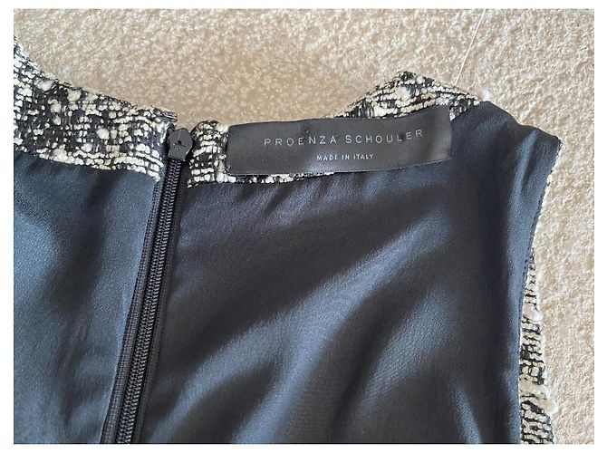 Ärmelloses Kleid Proenza Schouler Größe 2 US (34-36) Schwarz Beige Aus weiß - Ansicht 3
