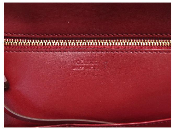 Céline BOLSA DE MÃO CELINE TIE BAG MINI COURO VERMELHO 25CM - vista 11