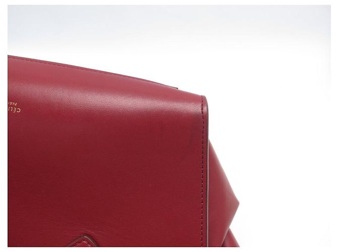 Céline BOLSA DE MÃO CELINE TIE BAG MINI COURO VERMELHO 25CM - vista 13