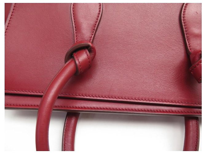 Céline BOLSA DE MÃO CELINE TIE BAG MINI COURO VERMELHO 25CM - vista 14