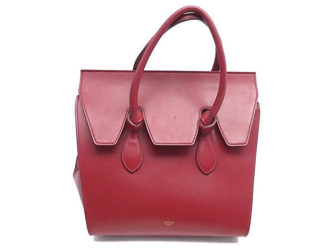 Céline BOLSA DE MÃO CELINE TIE BAG MINI COURO VERMELHO 25CM - vista 2