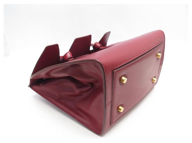Céline BOLSA DE MÃO CELINE TIE BAG MINI COURO VERMELHO 25CM - vista 6