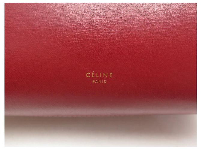 Céline BOLSA DE MÃO CELINE TIE BAG MINI COURO VERMELHO 25CM - vista 7
