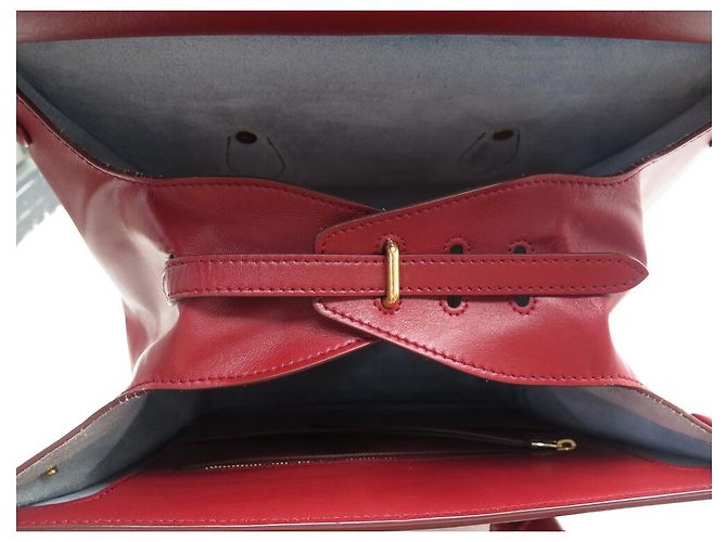 Céline BOLSA DE MÃO CELINE TIE BAG MINI COURO VERMELHO 25CM - vista 9