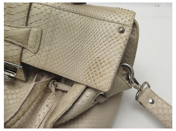 JIMMY CHOO ROSALIE HANDTASCHE AUS PYTHONLEDER Roh - Ansicht 9